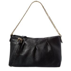 Italian Leather Crossbody, Black